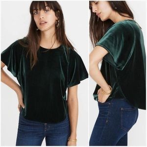 Madewell velvet emerald green butterfly top size S